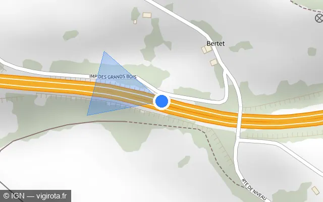 Vue plan de l'emplacement du radar discriminant à Verel-de-Montbel sur A 43 / E 70