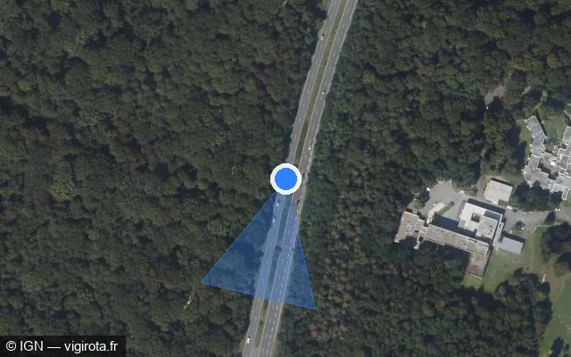 Vue satellite de l'emplacement du radar discriminant à Fleury-Mérogis sur D 445