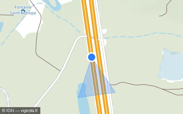 Vue plan de l'emplacement du radar discriminant à Saugnac-et-Muret sur A 63 / E 05 / E 70 / Autoroute des Landes