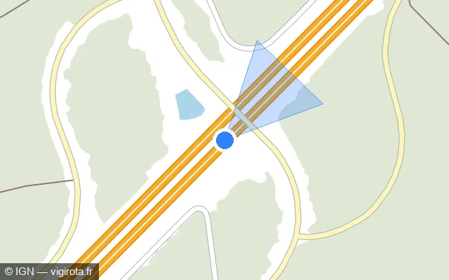 Vue plan de l'emplacement du radar discriminant à Lesperon sur A 63 / E 05 / E 70 / Autoroute des Landes