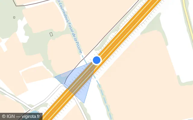Vue plan de l'emplacement du radar discriminant à Florensac sur A 9 / E 15 / E 80 / La Languedocienne