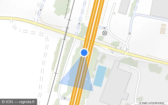 Vue plan de l'emplacement du radar discriminant à Ressons-sur-Matz sur A 1 / E 15 / E 19 / Autoroute du Nord
