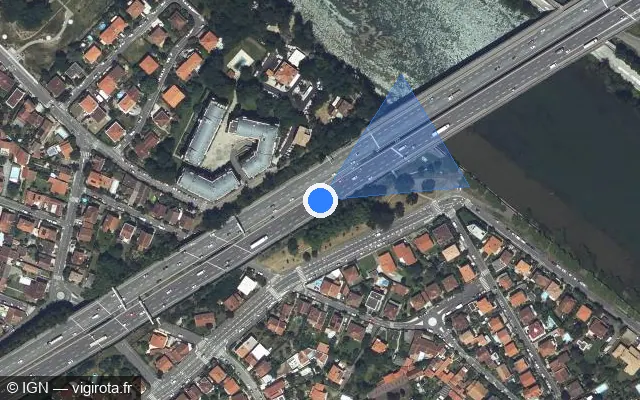 Vue satellite de l'emplacement du radar discriminant à Toulouse sur A 620 / Périphérique Intérieur