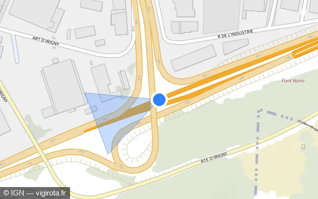 Vue plan de l'emplacement du radar discriminant à Brignais sur A 450