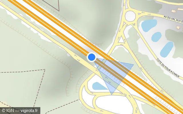 Vue plan de l'emplacement du radar discriminant à Maromme sur A 150 / Autoroute de Barentin