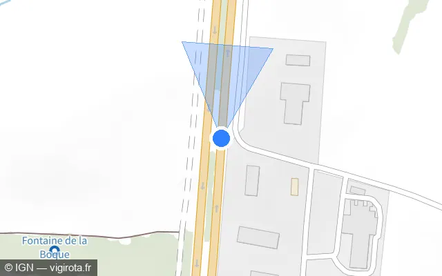 Vue plan de l'emplacement du radar discriminant à Iteuil sur N 10