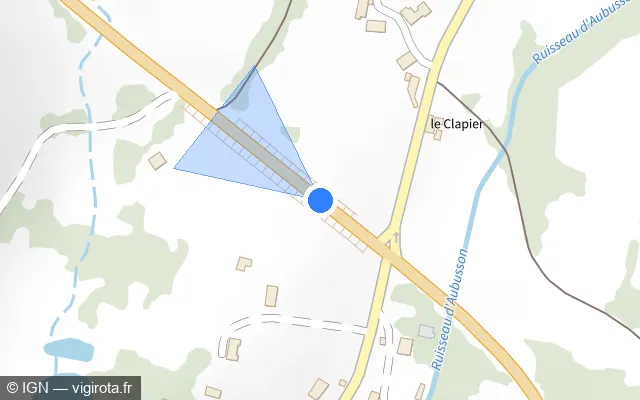 Vue plan de l'emplacement du radar discriminant à Saint-Amand sur D 990