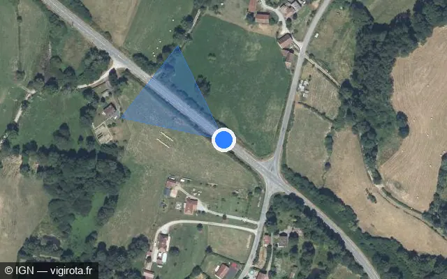 Vue satellite de l'emplacement du radar discriminant à Saint-Amand sur D 990