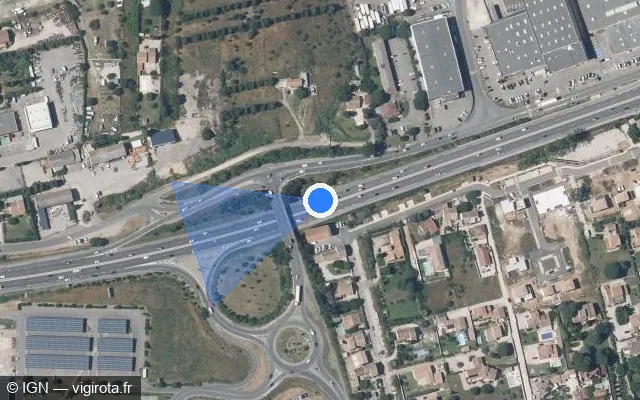 Vue satellite de l'emplacement du radar discriminant à Le Pontet sur D 225