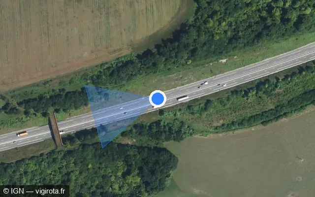 Vue satellite de l'emplacement du radar discriminant à Aumale sur A 29 / E 44