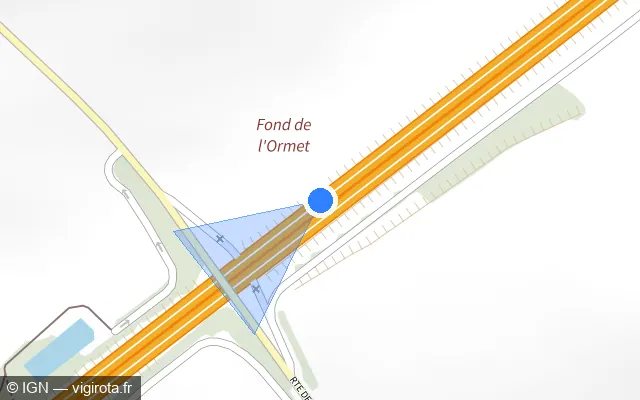 Vue plan de l'emplacement du radar discriminant à Fesques sur A 28 / E 402