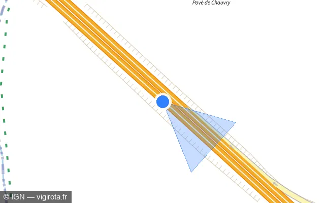 Vue plan de l'emplacement du radar discriminant à Chauvry sur N 104 / La Francilienne