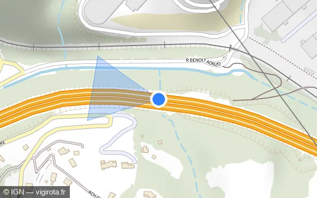 Vue plan de l'emplacement du radar discriminant à Saint-Laurent-du-Var sur A 8 / E 74 / E 80 / La Provençale