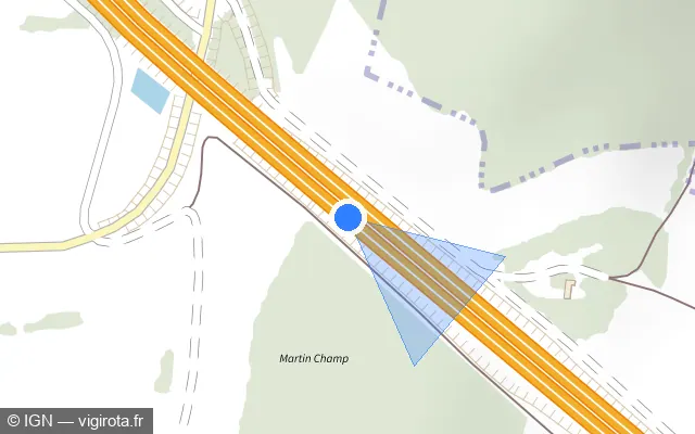 Vue plan de l'emplacement du radar discriminant à Bessey-en-Chaume sur A 6 / E 15 / E 60 / Autoroute du Soleil