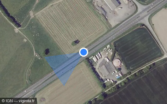 Vue satellite de l'emplacement du radar discriminant à Servon sur N 175 / E 401