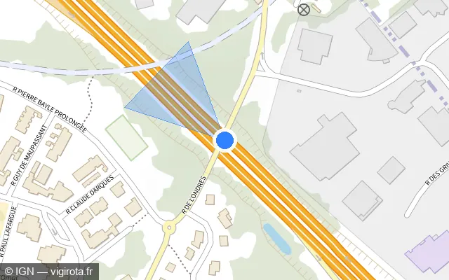 Vue plan de l'emplacement du radar discriminant à Loison-sous-Lens sur A 21 / Rocade Minière