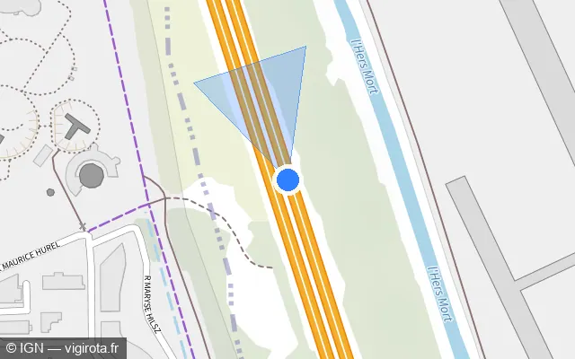 Vue plan de l'emplacement du radar discriminant à Balma sur A 61 / E 09 / Périphérique Extérieur - Autoroute des Deux Mers
