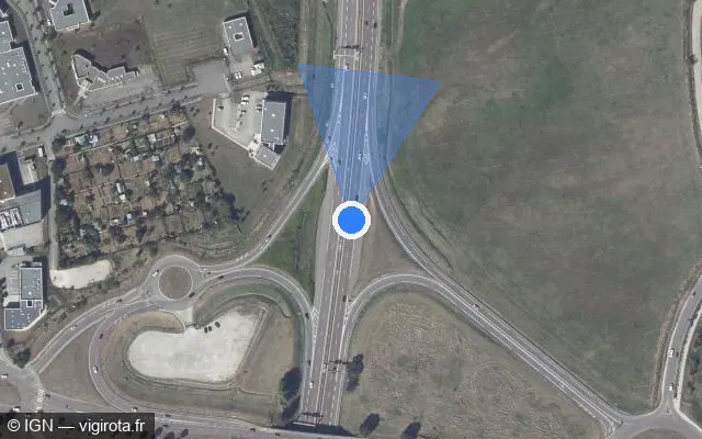 Vue satellite de l'emplacement du radar discriminant à Saint-Apollinaire sur M 274 / Voie Georges Pompidou
