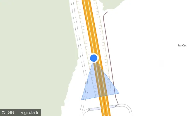 Vue plan de l'emplacement du radar discriminant à Vernois-lès-Vesvres sur A 31 / E 17 / E 21 / Autoroute de Lorraine-Bourgogne