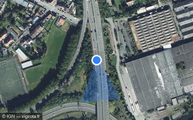 Vue satellite de l'emplacement du radar discriminant à Loison-sous-Lens sur A 21 / Rocade Minière