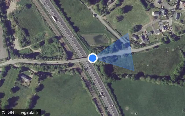Vue satellite de l'emplacement du radar discriminant à Le Val-Saint-Père sur D 556