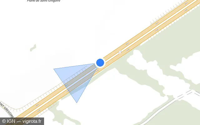 Vue plan de l'emplacement du radar discriminant à Servon sur N 175 / E 401