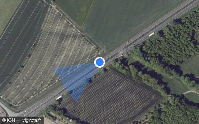 Vue satellite de l'emplacement du radar discriminant à Servon sur N 175 / E 401