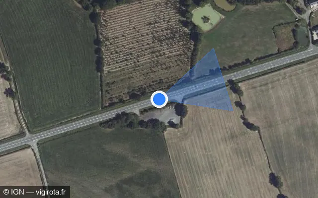 Vue satellite de l'emplacement du radar discriminant à Javron-les-Chapelles sur N 12