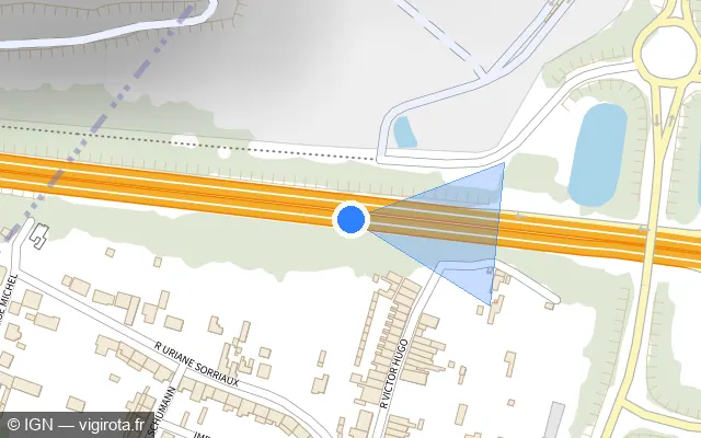 Vue plan de l'emplacement du radar discriminant à Courcelles-lès-Lens sur A 21 / Rocade Minière