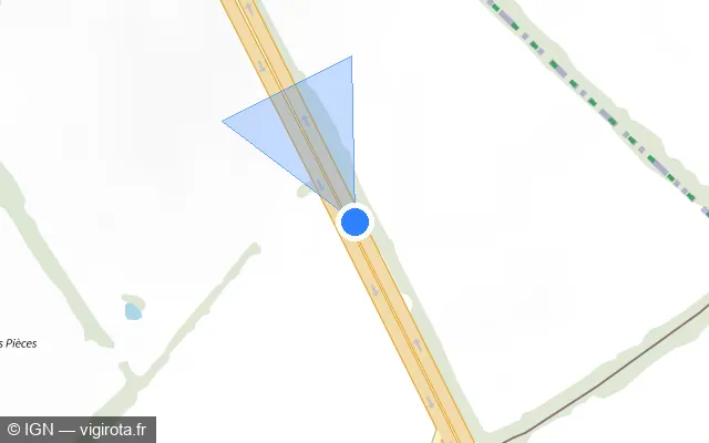 Vue plan de l'emplacement du radar discriminant à Fresville sur N 13 / E 03 / E 46