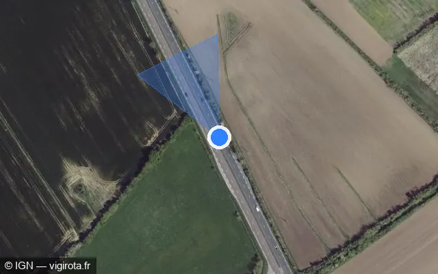 Vue satellite de l'emplacement du radar discriminant à Fresville sur N 13 / E 03 / E 46