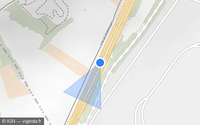 Vue plan de l'emplacement du radar discriminant à Châteaugay sur D 2009