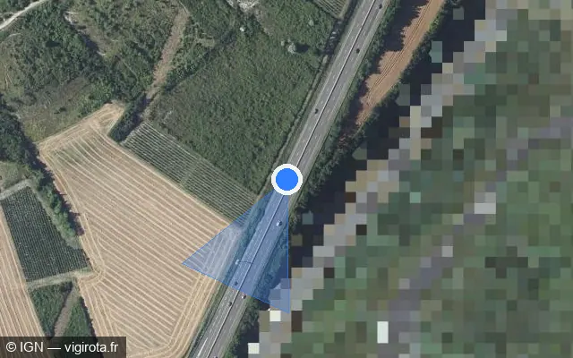 Vue satellite de l'emplacement du radar discriminant à Châteaugay sur D 2009