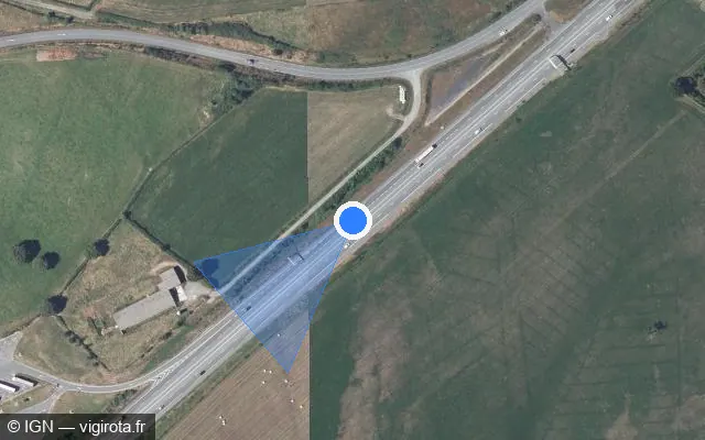 Vue satellite de l'emplacement du radar discriminant à Nouhant sur N 145 / E 62 / Route Centre Europe Atlantique