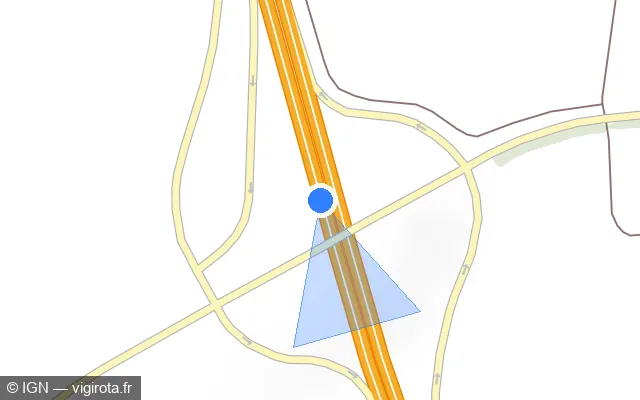 Vue plan de l'emplacement du radar discriminant à Poisvilliers sur N 154