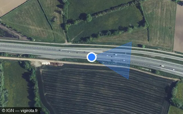 Vue satellite de l'emplacement du radar discriminant à La Longueville sur D 649
