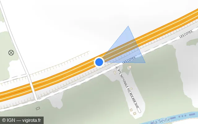 Vue plan de l'emplacement du radar discriminant à Cuvry sur N 431 / Rocade Sud-Est de Metz