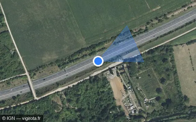 Vue satellite de l'emplacement du radar discriminant à Cuvry sur N 431 / Rocade Sud-Est de Metz