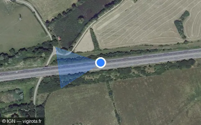 Vue satellite de l'emplacement du radar discriminant à Héming sur N 4