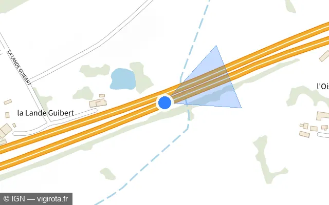 Vue plan de l'emplacement du radar discriminant à Saint-Thurial sur N 24