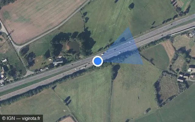 Vue satellite de l'emplacement du radar discriminant à Saint-Thurial sur N 24