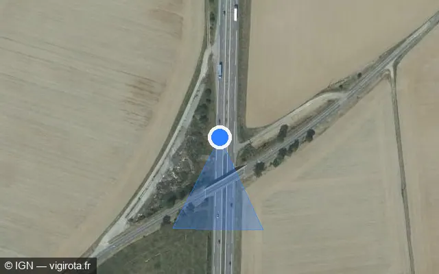 Vue satellite de l'emplacement du radar discriminant à Dardez sur N 154