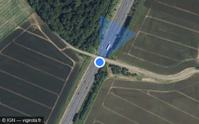 Vue satellite de l'emplacement du radar discriminant à Froissy sur A 16 / L'Européenne