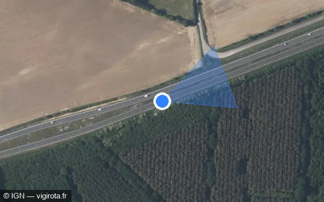 Vue satellite de l'emplacement du radar discriminant à Louisfert sur D 771
