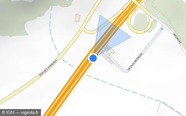 Vue plan de l'emplacement du radar discriminant à Le Broc sur A 75 / E 11 / La Méridienne