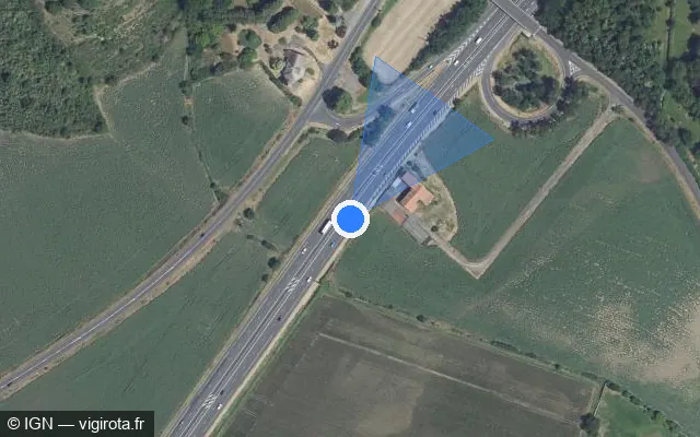 Vue satellite de l'emplacement du radar discriminant à Le Broc sur A 75 / E 11 / La Méridienne