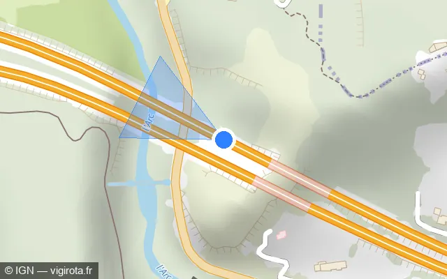 Vue plan de l'emplacement du radar discriminant à Le Tholonet sur A 8 / E 80 / La Provençale