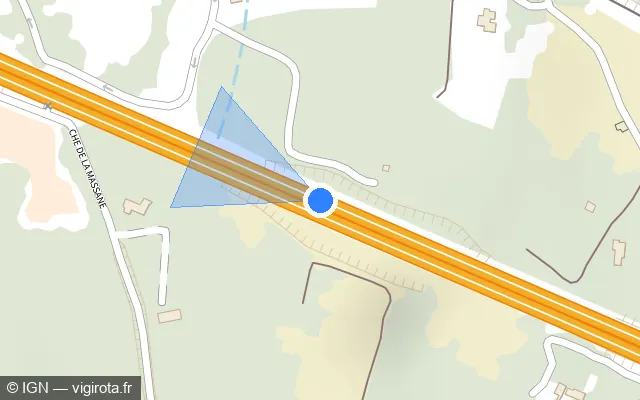 Vue plan de l'emplacement du radar discriminant à Argelès-sur-Mer sur D 914