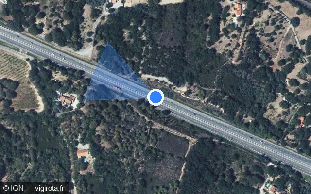 Vue satellite de l'emplacement du radar discriminant à Argelès-sur-Mer sur D 914