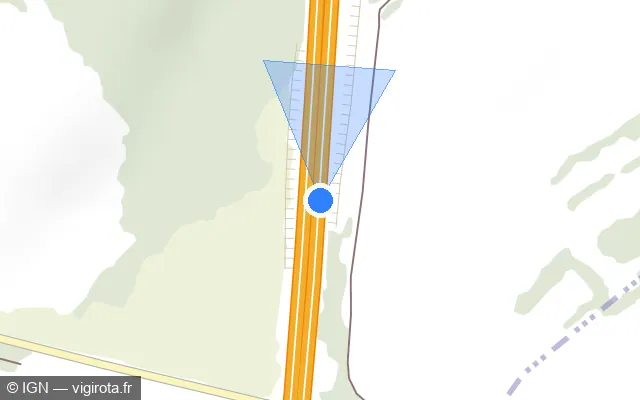 Vue plan de l'emplacement du radar discriminant à Leuchey sur A 31 / E 17 / E 21 / Autoroute de Lorraine-Bourgogne